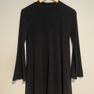 Black ribbed sweater dress